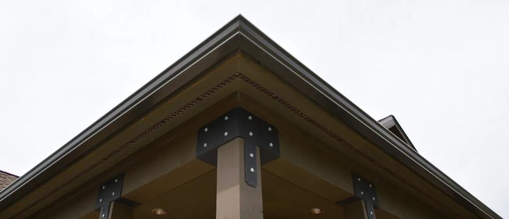 Modern house roof peak architectural detail